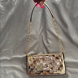 Michael Kors Gold Patent Shoulder Bag